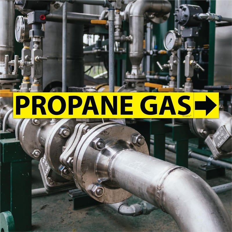 Wrapco (30 Pack) Propane Gas Pipe Markers with Arrows 1 x 8 inch – Durable Gas Line Identification Stickers, Warning Labels, and PVC Pipeline Tags for Safety and Compliance - Image 4